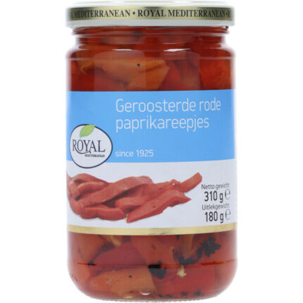 Royal Geroosterde paprika in reepjes bevat 3.9g koolhydraten