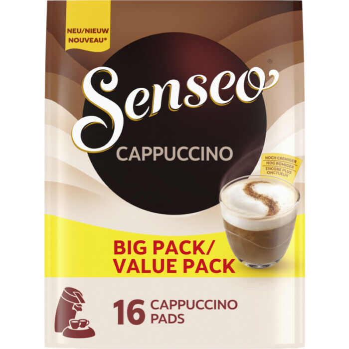 Senseo Cappuccino pads maxi pack bevat 5.5g koolhydraten