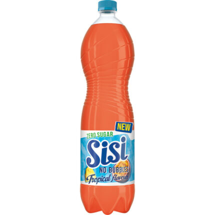 Sisi Tropical flavour no bubbles zero sugar bevat 0g koolhydraten