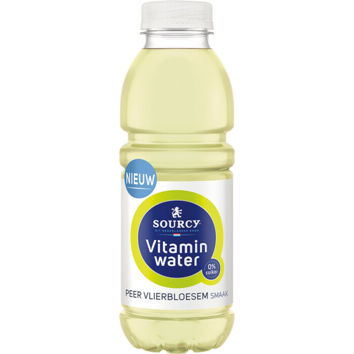 Sourcy Vitaminwater peer vlierbloesem bevat 0g koolhydraten