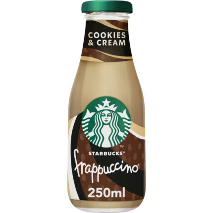 Starbucks Frappuccino cookies & cream bevat 9.8g koolhydraten