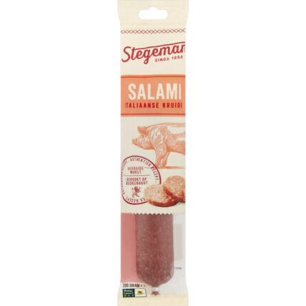 Stegeman Italiaanse gekruide salami bevat 0.5g koolhydraten