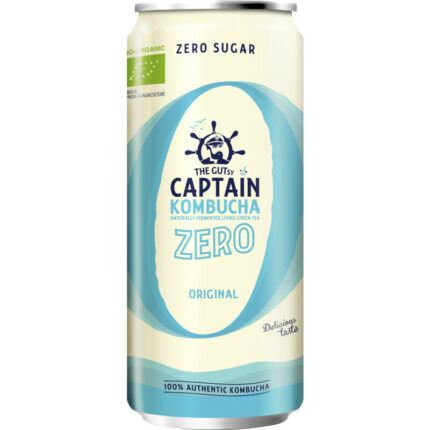 The Gutsy Captain Kombucha zero original bevat 0g koolhydraten