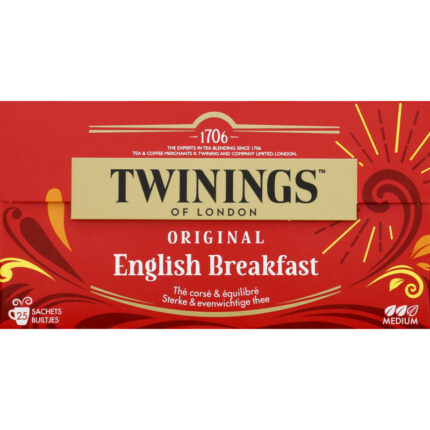 Twinings English breakfast thee bevat 0g koolhydraten