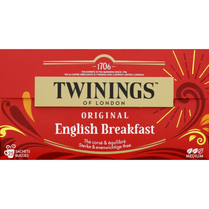 Twinings English breakfast thee bevat 0g koolhydraten