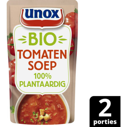 Unox Biologische tomaten soep bevat 5.7g koolhydraten