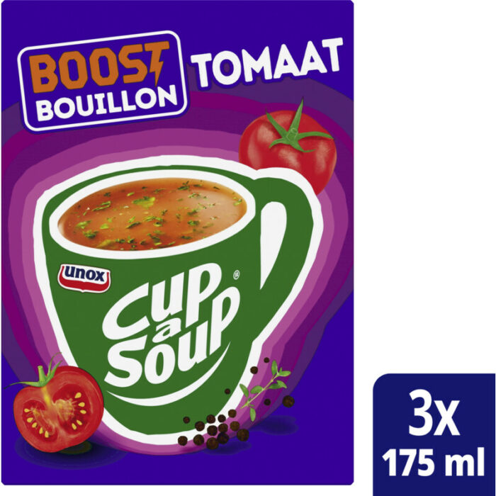 Unox Boost bouillon tomaat cup a soup bevat 3.2g koolhydraten