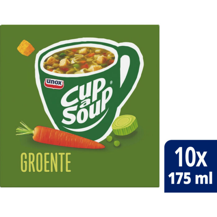 Unox Cup-a-soep groente 10-pack bevat 10g koolhydraten