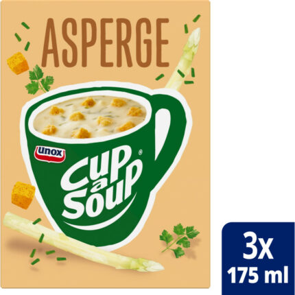 Unox Cup-a-soup asperge bevat 4.5g koolhydraten