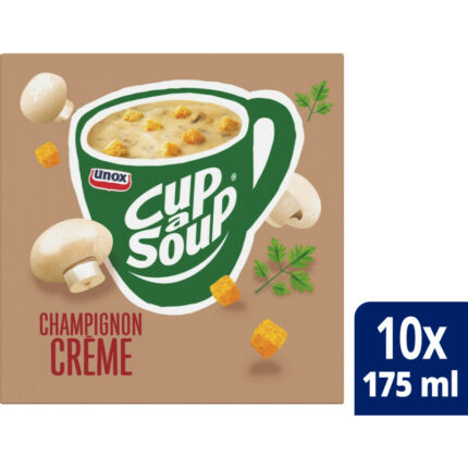 Unox Cup-a-soup champignon creme bevat 4.7g koolhydraten