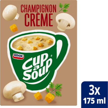 Unox Cup-a-soup champignon crème bevat 4.7g koolhydraten