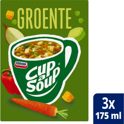 Unox Cup-a-soup groente bevat 5.8g koolhydraten