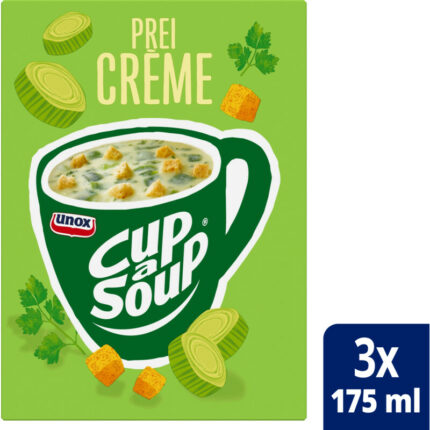 Unox Cup-a-soup prei créme bevat 4.2g koolhydraten