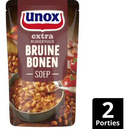 Unox Extra rijkgevuld bruine bonensoep bevat 5.2g koolhydraten