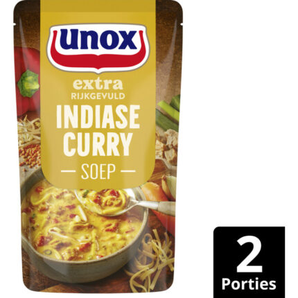 Unox Indiase currysoep bevat 5.4g koolhydraten