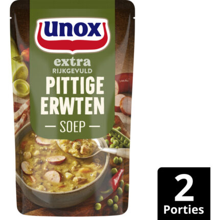 Unox Pittige erwtensoep bevat 5.8g koolhydraten