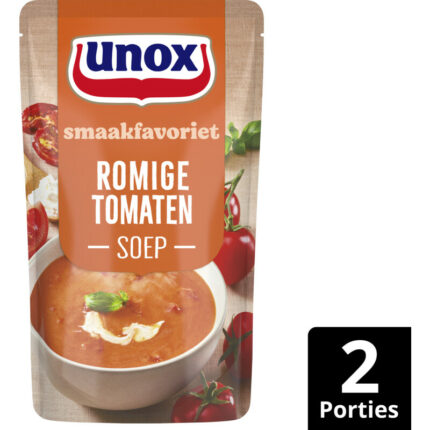 Unox Romige tomatencrèmesoep bevat 5.7g koolhydraten