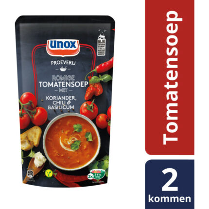 Unox Romige tomatensoep bevat 6.6g koolhydraten