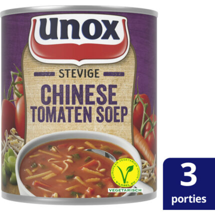 Unox Stevige Chinese tomatensoep bevat 8g koolhydraten
