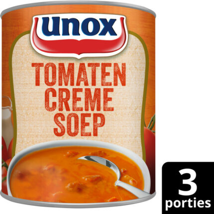 Unox Stevige tomatencrèmesoep bevat 6.2g koolhydraten
