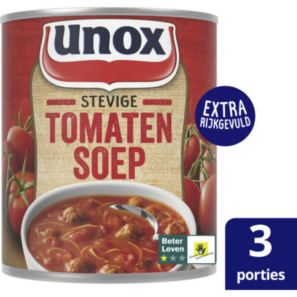 Unox Stevige tomatensoep bevat 6.6g koolhydraten