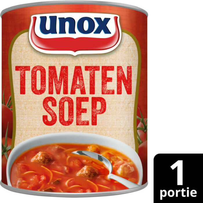 Unox Stevige tomatensoep bevat 6.9g koolhydraten