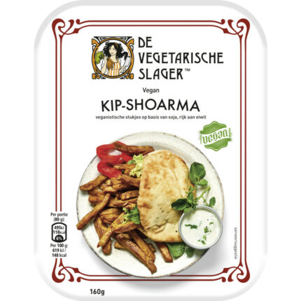 Vegetarische Slager Vegan kip-shoarma bevat 2.7g koolhydraten
