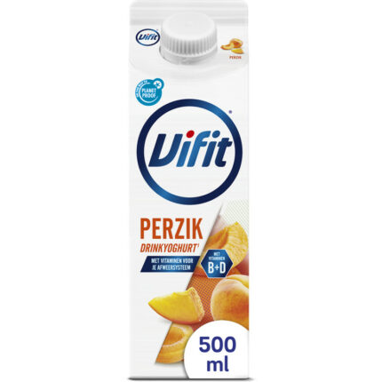 Vifit Drinkyoghurt perzik bevat 6.5g koolhydraten