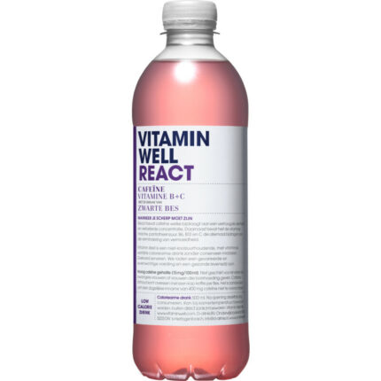 Vitamin Well React bevat 4.2g koolhydraten