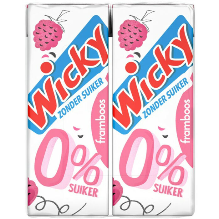 Wicky Framboos 0% suiker 10-pack bevat 0g koolhydraten