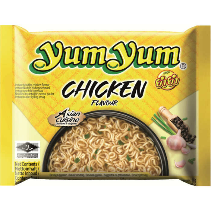 Yum Yum Chicken flavour instant noodles bevat 10g koolhydraten