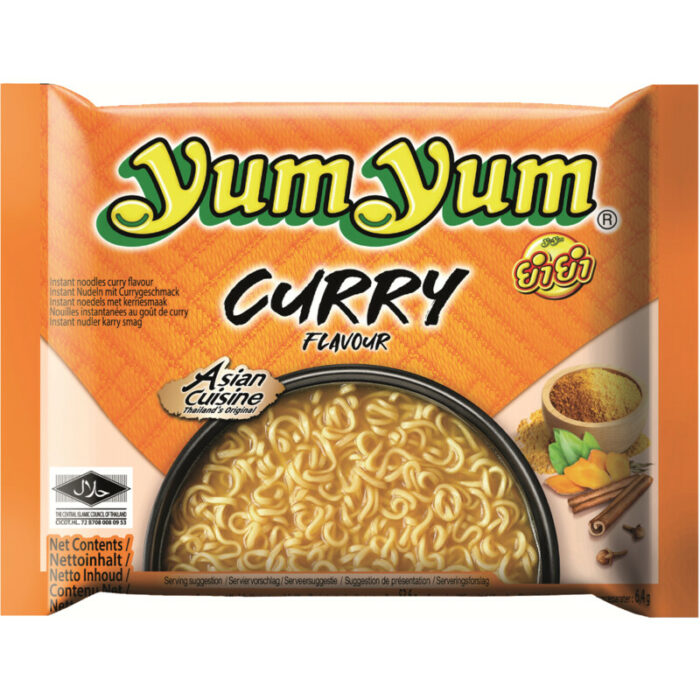 Yum Yum Curry flavour instant noodles bevat 10g koolhydraten