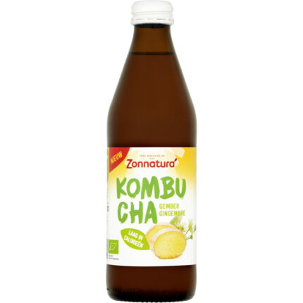 Zonnatura Kombucha gember bevat 4.6g koolhydraten