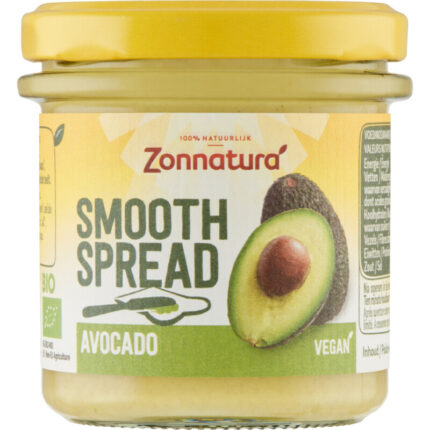Zonnatura Smooth spread avocado bevat 7.6g koolhydraten