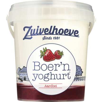 Zuivelhoeve Boer'n yoghurt aardbei bevat 9.5g koolhydraten
