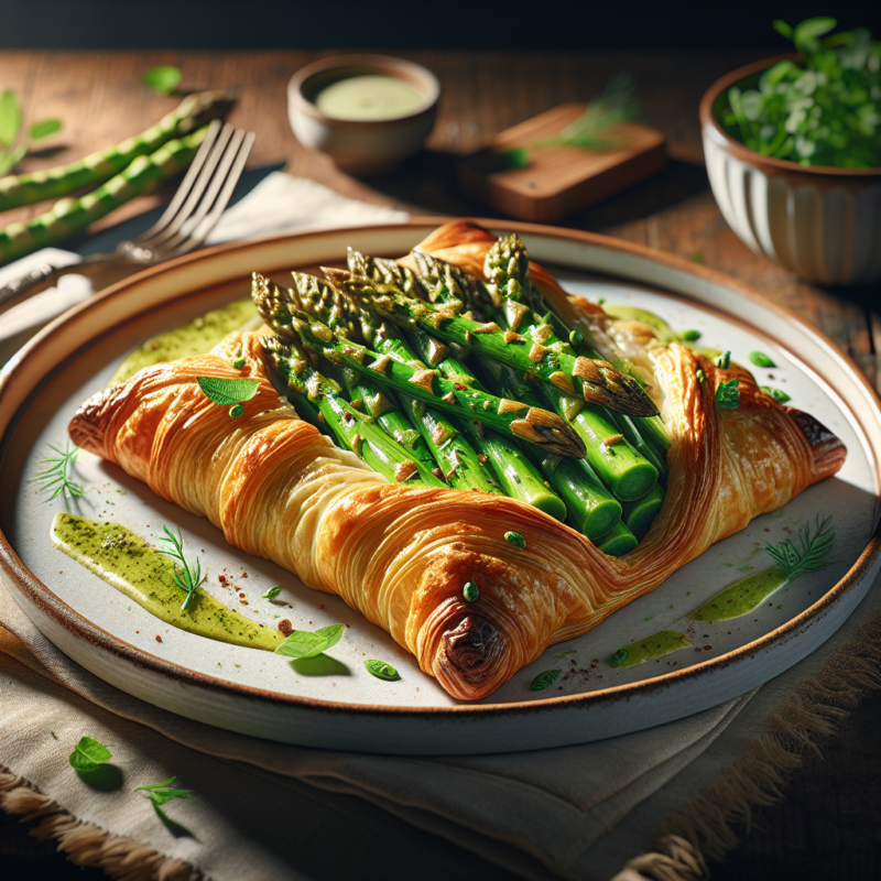 Keto Groene Asperges in Bladerdeeg