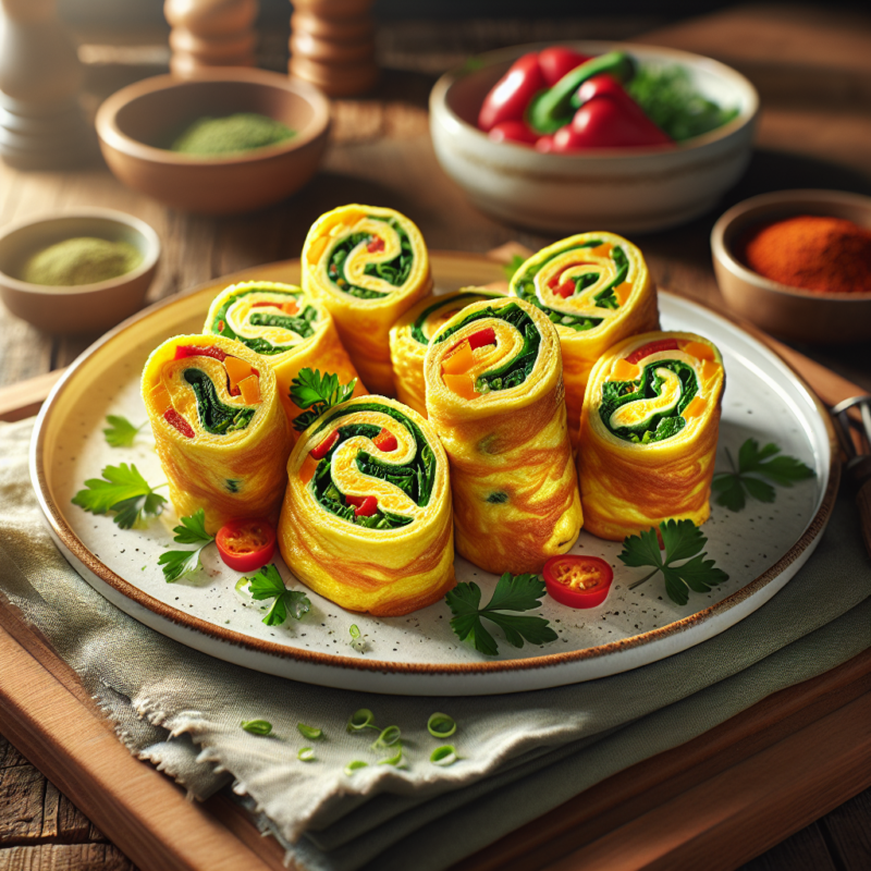 Keto Omeletrolletjes met Paprika