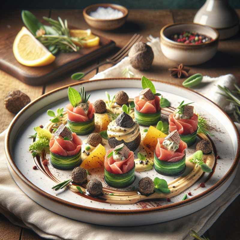 Keto Carpaccio Bonbons met Truffelmayonaise