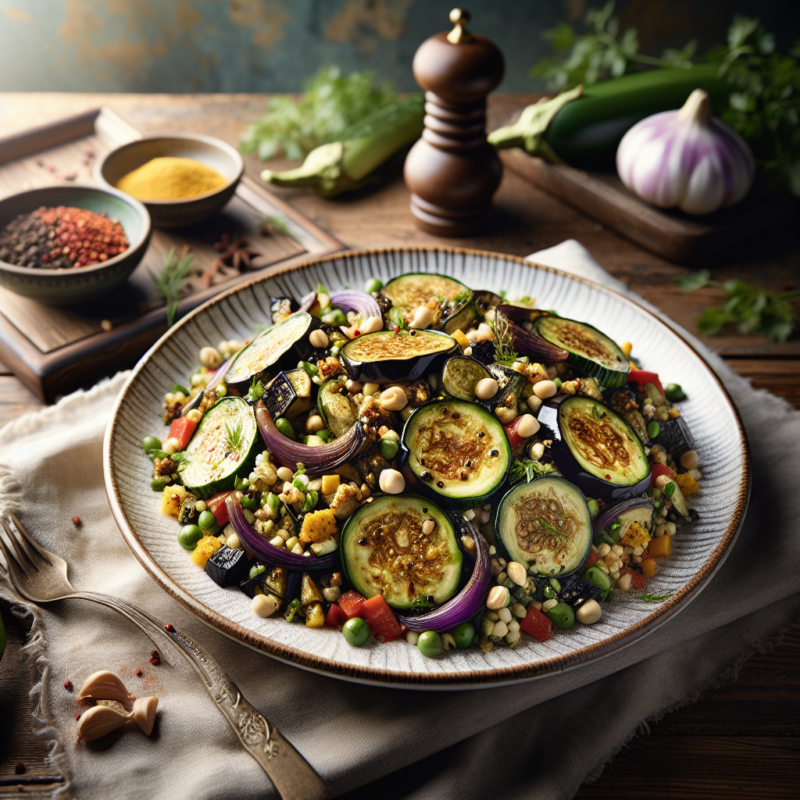 Keto Freekeh Salade met Aubergine