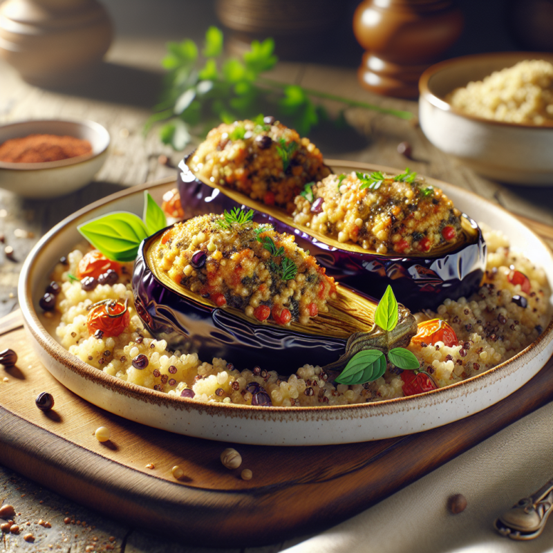 Keto Gevulde Aubergine met Quinoa