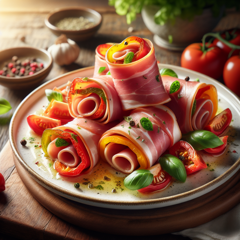 Keto Rolletjes van Parmaham met Paprika