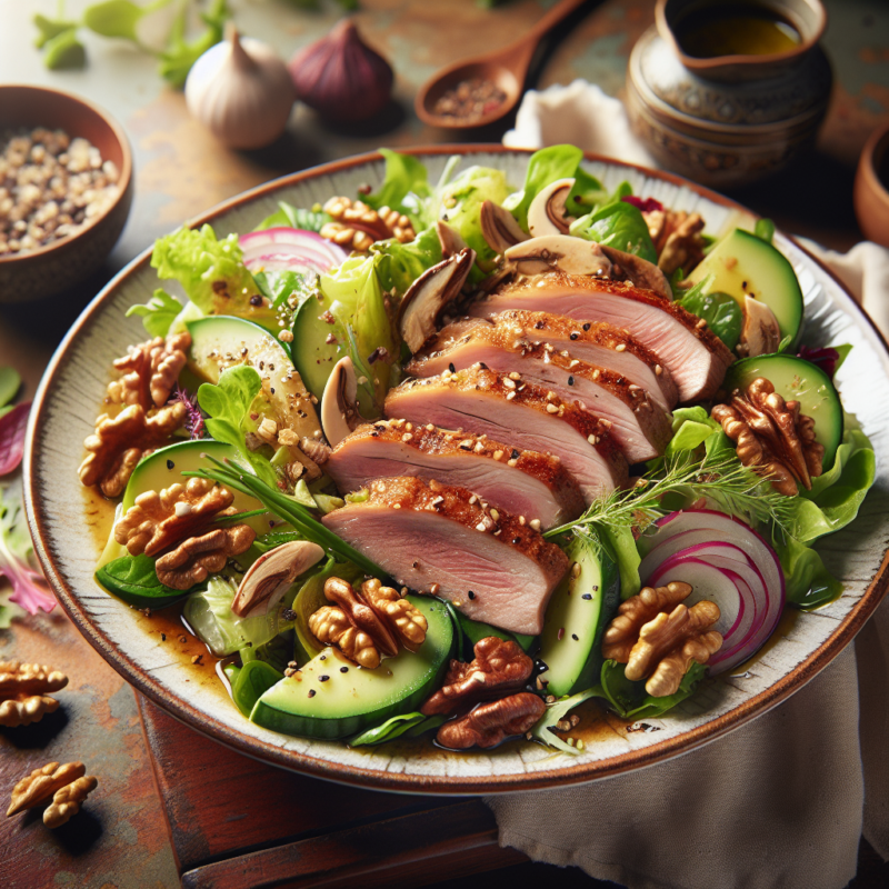 Keto Salade met Eendenborst en Walnotendressing
