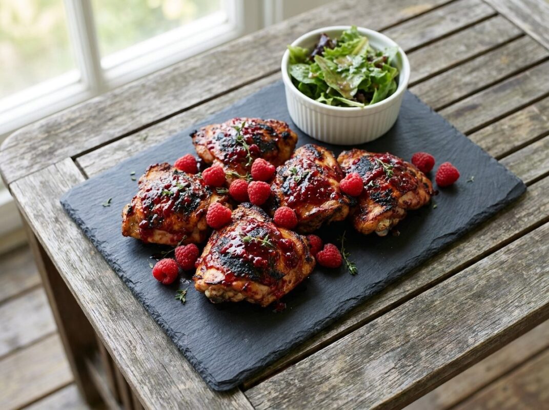 Keto BBQ Lekkerbekje: Gegrilde Kip met Frambozensaus