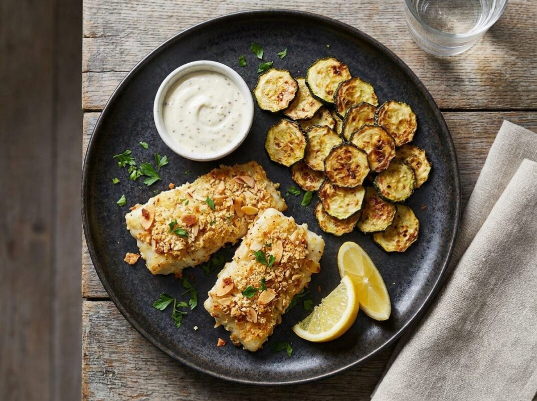 Keto Vis en Chips met Courgettechips