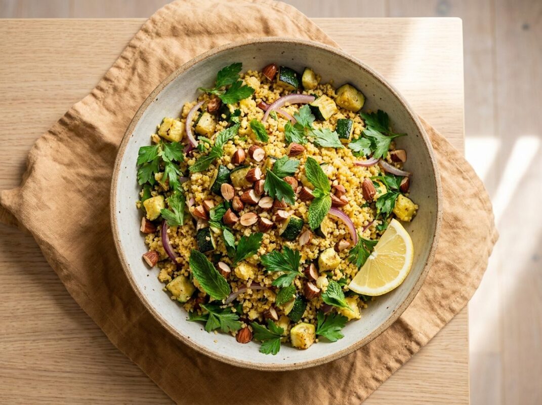 Keto Bloemkoolcouscous met Geroosterde Courgette