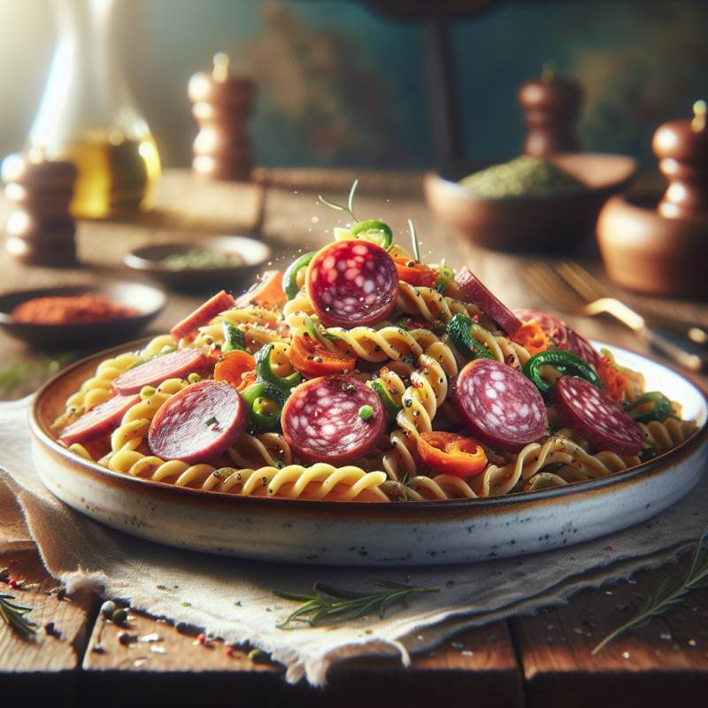 Keto Mediterraanse Salami Pasta