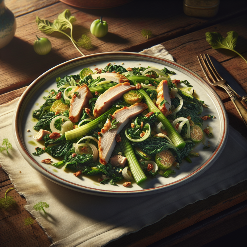 Keto Raapstelen Salade met Kip