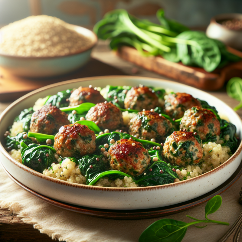 Keto Spinazie met Gehaktballetjes en Quinoa Alternatief
