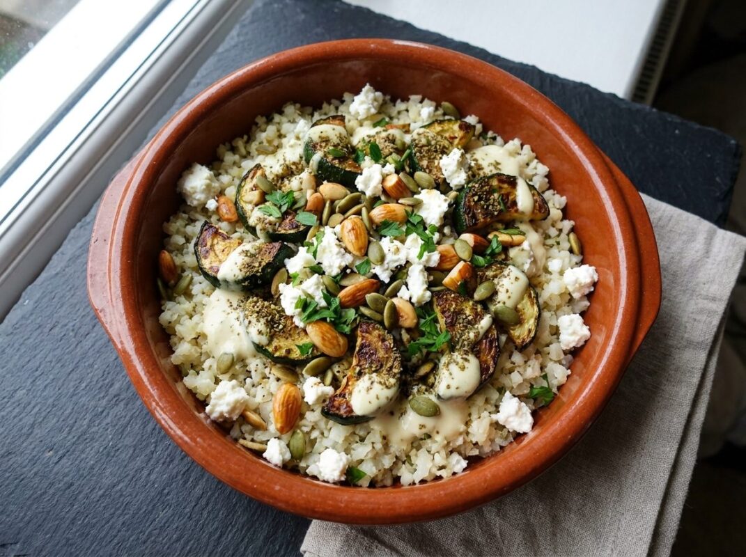 Keto Bloemkoolcouscous met Courgette en Za'atar