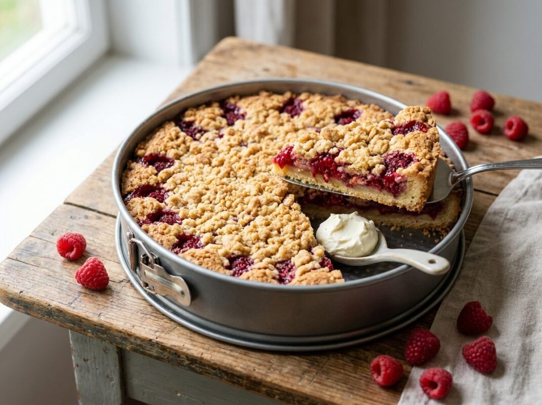 Keto Frambozen Crumble Taart